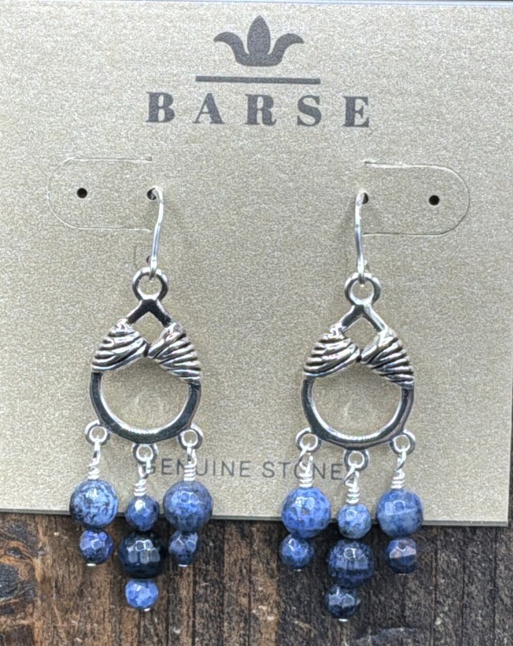 Barse Wrapsody Dangle Earrings- Dumortierite -Silver- NWT